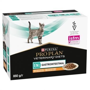 Karma dla kota Purina Pro Plan Veterinary Diets EN St/Ox Gastrointestinal z kurczakiem opakowanie 10 x 85 g 