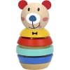 TOOKY TOY Drewniana Układanka Piramidka Kształty Miś 11 el.