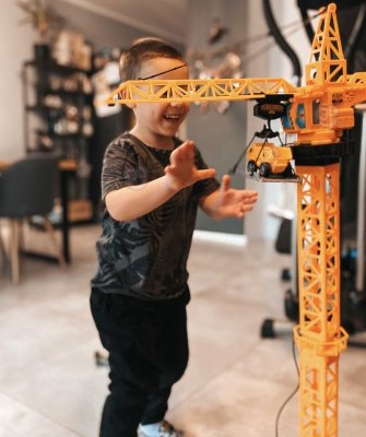 WOOPIE Dźwig Żuraw Zdalnie Sterowany 103 cm R/C Ciężarówka Koparka  + 4 Akc.