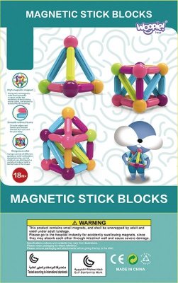 WOOPIE Magnetyczne Klocki Konstrukcyjne Edukacyjne Duże Grube 28 el.