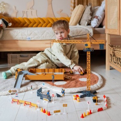 WOOPIE  Samochód Ciężarowy 6w1 Zestaw Budowy Dźwig Resoraki Akcesoria
