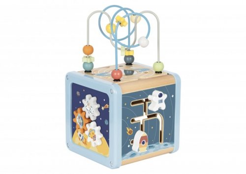 TOOKY TOY Drewniana Kostka Aktywności Kosmos Sorter Labirynt