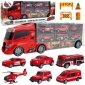 WOOPIE Zestaw Ciężarówka Transporter 3w1 Czerwony 11 el. 