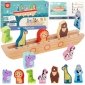 Tooky Toy Drewniana Arka Noego + Książeczka z Zagadkami 