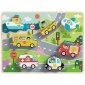 Tooky Toy Drewniane Puzzle Montessori Pojazdy Samochody Samolot Statek Miasto Dopasuj Kształty 