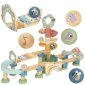 Tooky Toy Drewniany Muzyczny Tor Kulkowy Kulodrom 44 el. Pastelowe 