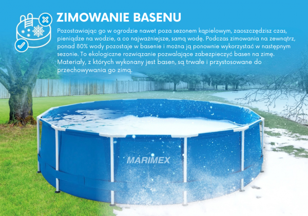 Basen stelażowy 3,66 x 0,99 m -  TEAK z wbudowanym skimmerem