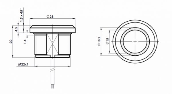 Przycisk dotykowy Piezo - 8 m 