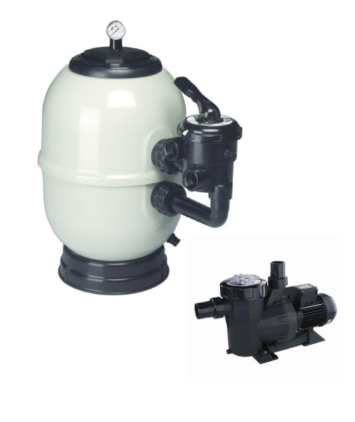 Filtr piaskowy Aster 00499 600mm + Zawór boczny 1 1/2&quot; Astralpool 20569 + Pompa Victoria Plus Silent 16m3/h 65562