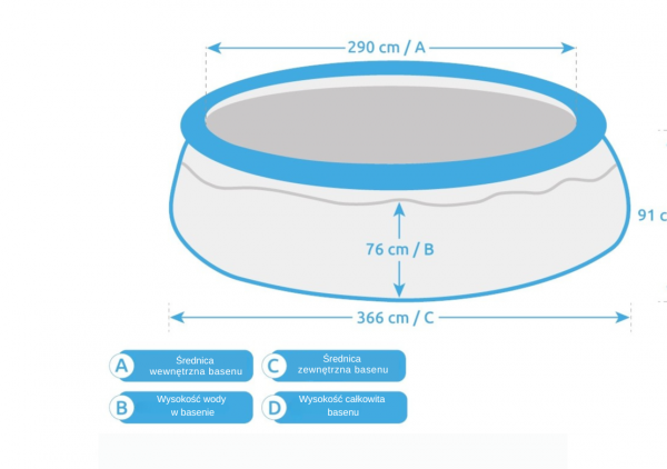 BASEN ROZPOROWY MARIMEX 366 x 91 cm