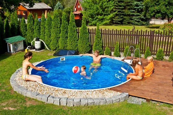 Basen kanadyjski Miami 4,6x1,2m Premium do wkopania z inwerterową pompą ciepła Mr. Eco 5kW i bypassem