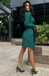 Elegancka sukienka marynarkowa butelkowa zieleń 242-18 tył