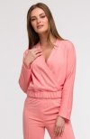Bewear B292 bluza z kopertowym dekoltem koralowa 