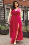 Elegancka sukienka szyfonowa maxi plus size 248-07-2