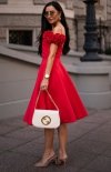 Elizabeth Flower sukienka midi rozkloszowana tył