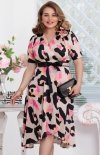 Elizabeth Rosa sukienka midi z różą kolorowy print