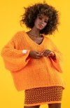 Oversizowy sweter damski orange F1256 