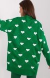 Merribel zielony sweter w serduszka  tył