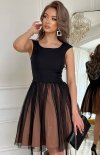 Bicotone 283-16 czarna rozkloszowana sukienka z tiulem