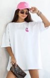 Oversizowy t-shirt Pantera Drink biały-1