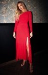 Długa brokatowa sukienka M719 czerwona
