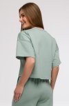 Bewear B294 bluza oversize z krótkimi rękawami miętowa tył