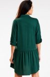 Awama A584 butelkowa zieleń koszulowa sukienka tył