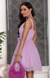  Elizabeth Luna tiulowa mini sukienka z brokatem lila tył