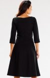 Awama A594 czarna sukienka rozkloszowana TYŁ