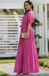 Elizabeth Vivien maxi sukienka amarantowa tył