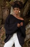 Oversizowy czarny sweter damski