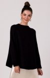 Be Knit BK105 sweter z nietoperzowymi rękawami czarny 