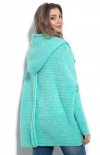 Oversizowy sweter z kapturem F960 tył