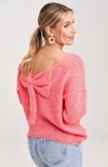 Figl M993 koralowy sweter damski tył