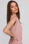 Elegancki kombinezon z poduszkami pudrowy S259-1