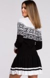 Sweterkowa sukienka święta czarna MXS01 tył