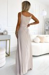 Numoco 299-15 CHIARA elegancka maxi długa suknia na ramiączkach tył