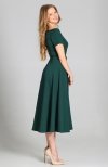 Sukienka trapezowa midi zielona SUK181 bok