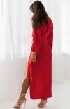 Ivon Anisa elegancka długa sukienka czerwona tył