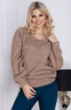 Oversizowy sweter damski cappucino 30083-1