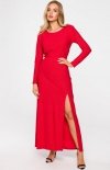 Długa brokatowa sukienka M719 czerwona-2