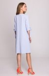 Stylove S393 sukienka z wiązanymi rękawami błękitna tył