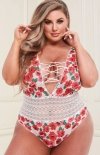 Kobiece body damskie w kwiaty plus size