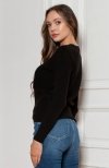 Sweter w prążek czarny SWE146 tył