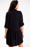 Awama A584 czarna koszulowa sukienka tył