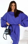 Dres Heart – oversizowa bluza i spodnie z szeroką gumą w pasie fioletowy-1