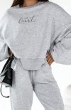 Dres Heart – oversizowa bluza i spodnie z szeroką gumą w pasie szary-1
