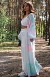Fobya długi kardigan rainbow z wełny merynos niebieski-1