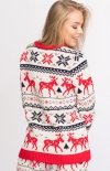 Świąteczny sweter w renifery LA091/2 tył