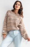 Oversizowy sweter multikolor sand F1163